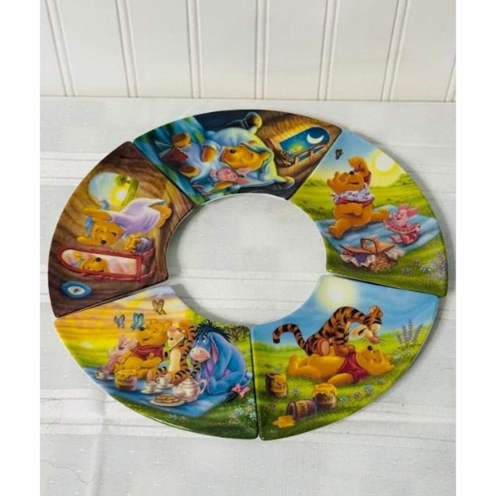 Vintage Disney CLOCK Winnie The Pooh Insert Plates LTD EDT Retired Collector